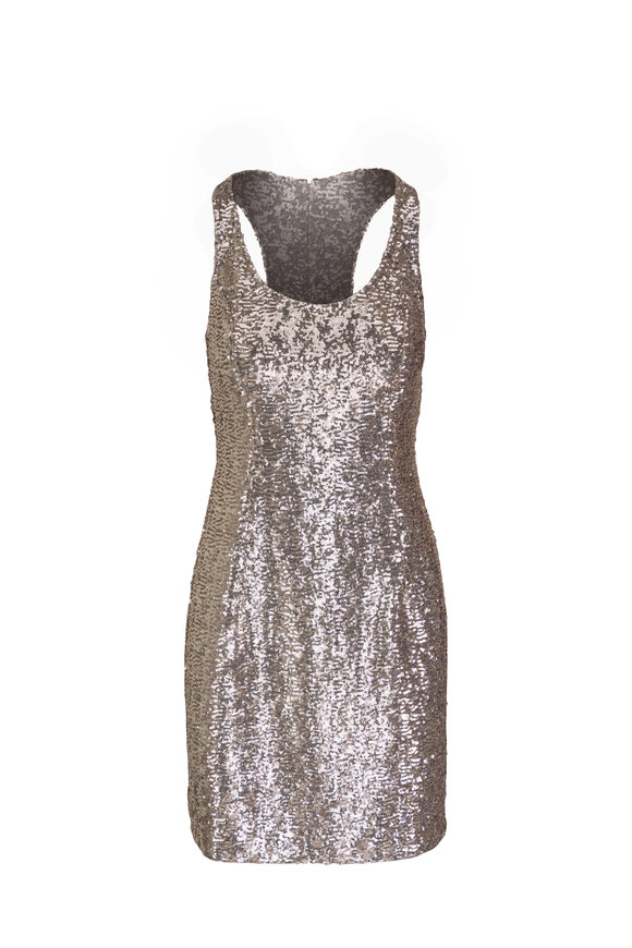 Michael Kors Collection Sand Sequin Racerback Mini Dress 