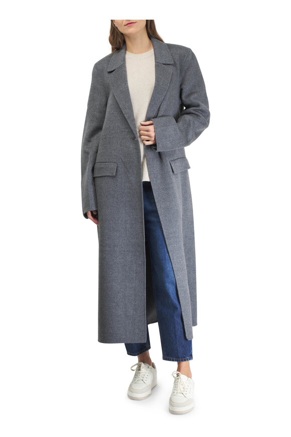 Totême - Classic Medium Gray Double Face Wool Coat