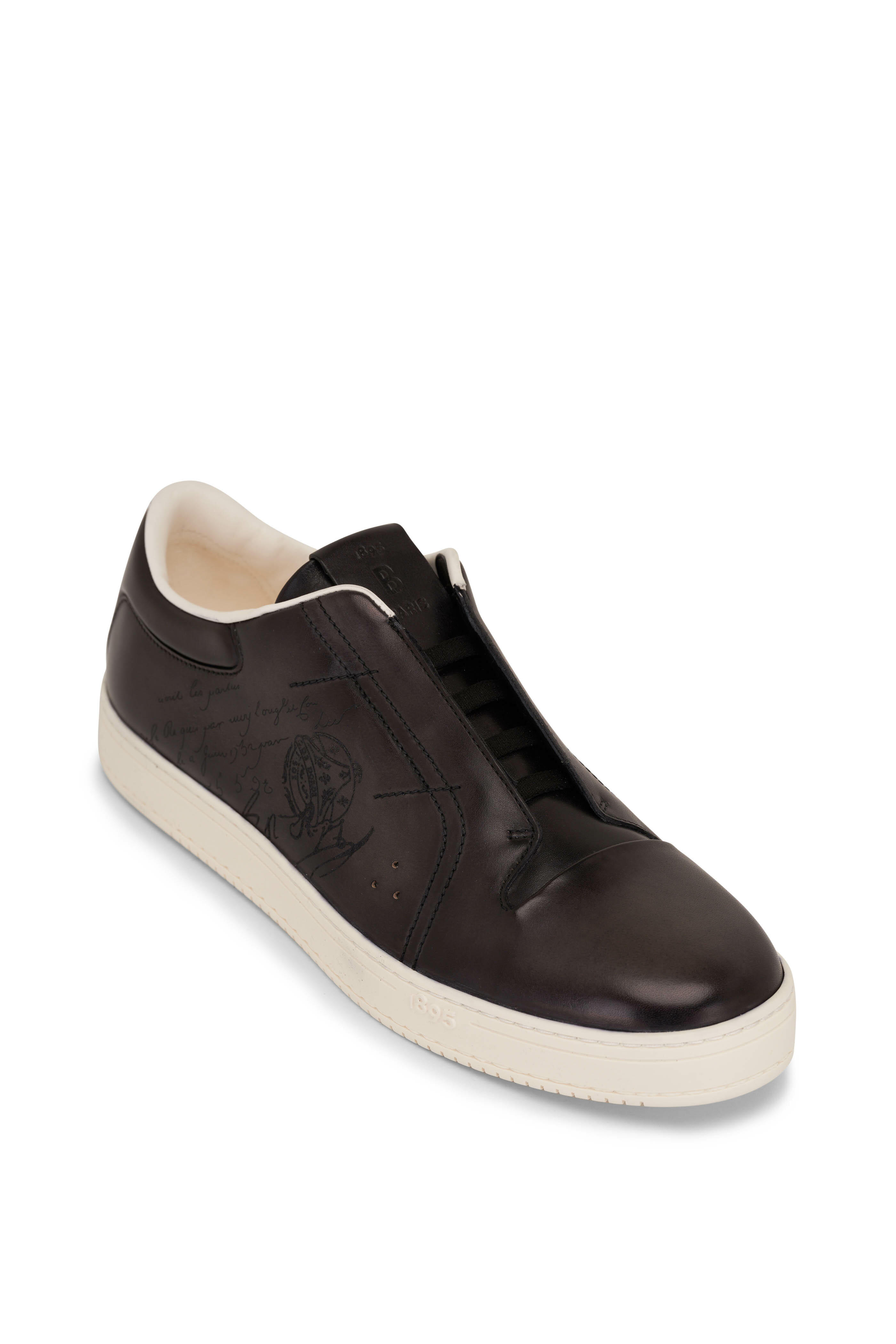 Berluti - Playtime Scritto Black Leather Slip-On Sneaker