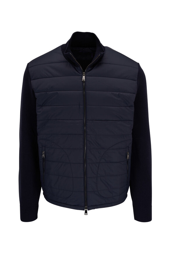 Ralph Lauren Purple Label - Navy Blue Nylon Quilted Hybrid Jacket