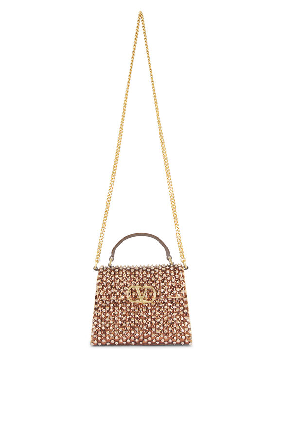 Valentino Garavani Mini VSling Gold Embroidered Top Handle Bag - view 1