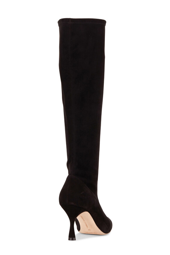 Manolo Blahnik - Pamfilo Black Suede Sock Boots, 70mm