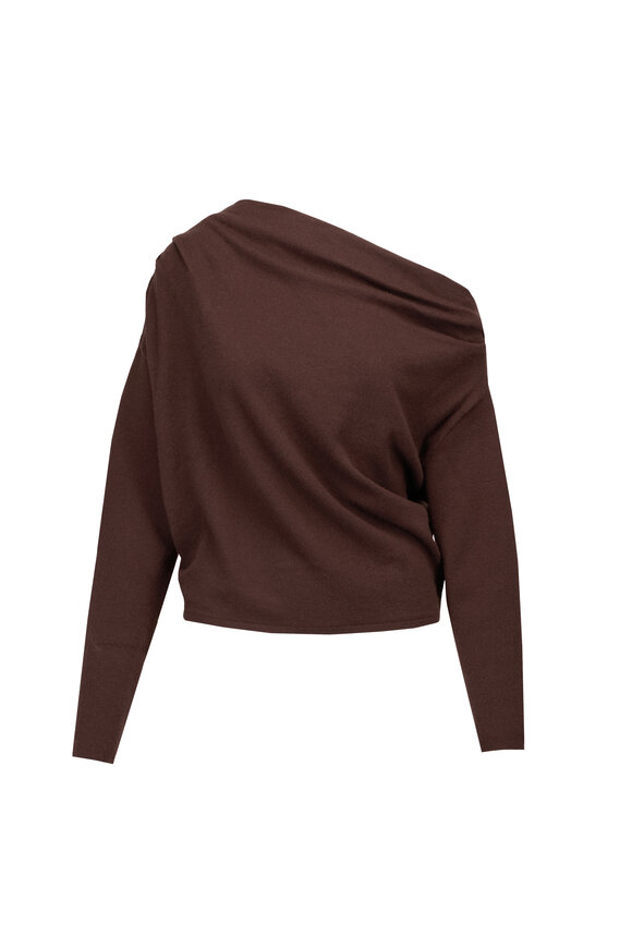 The Sei Asymmetrical Brown Drape Sweater - view 1