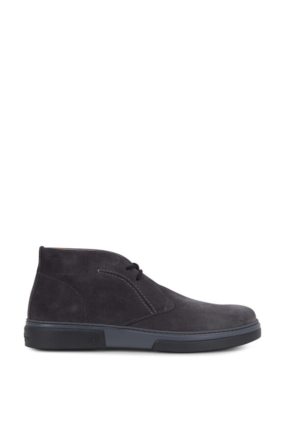 Ferragamo - Alder Charcoal Gray Suede Chukka Boot