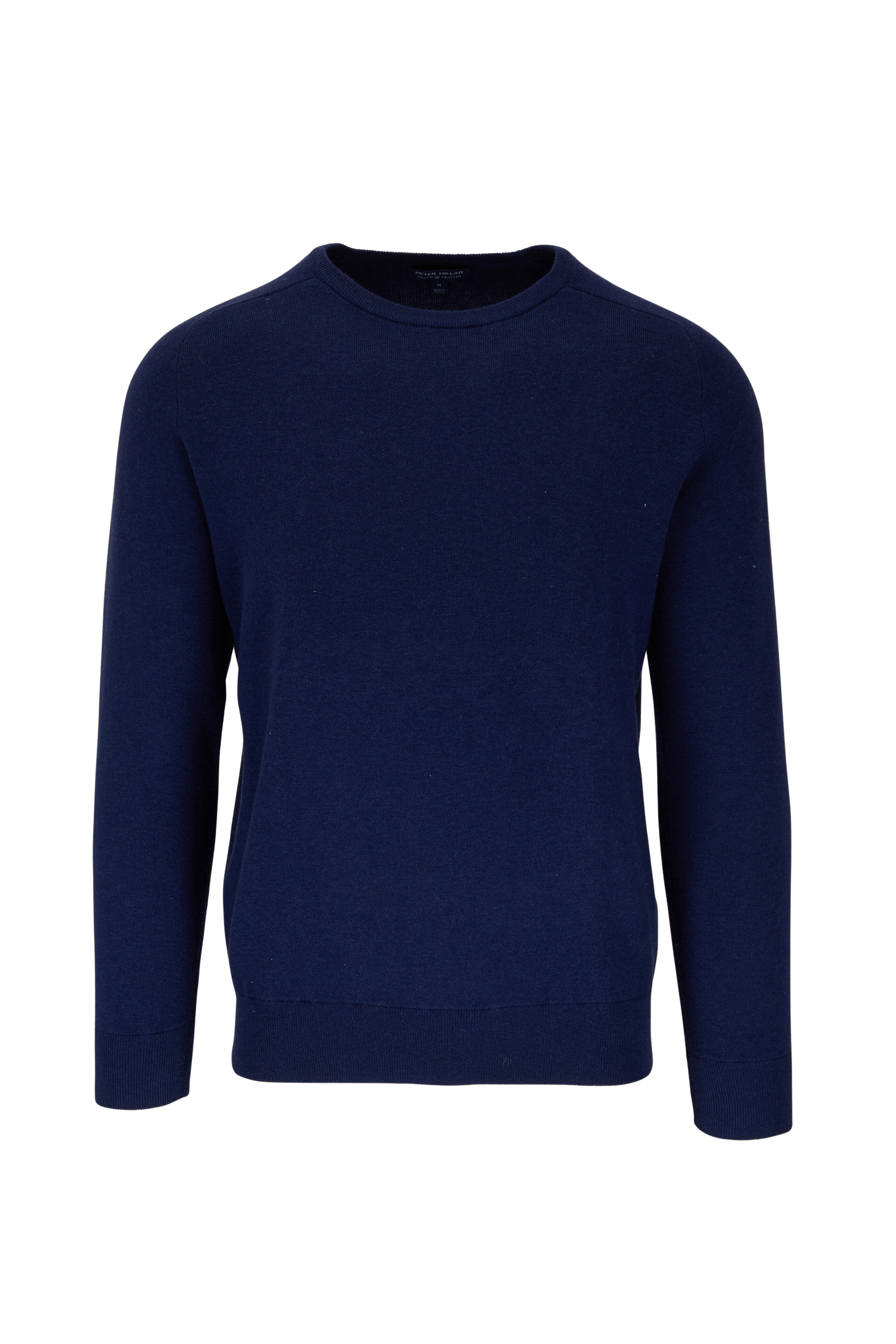 Peter Millar - Navy Interlock Crewneck Sweater | Mitchell Stores