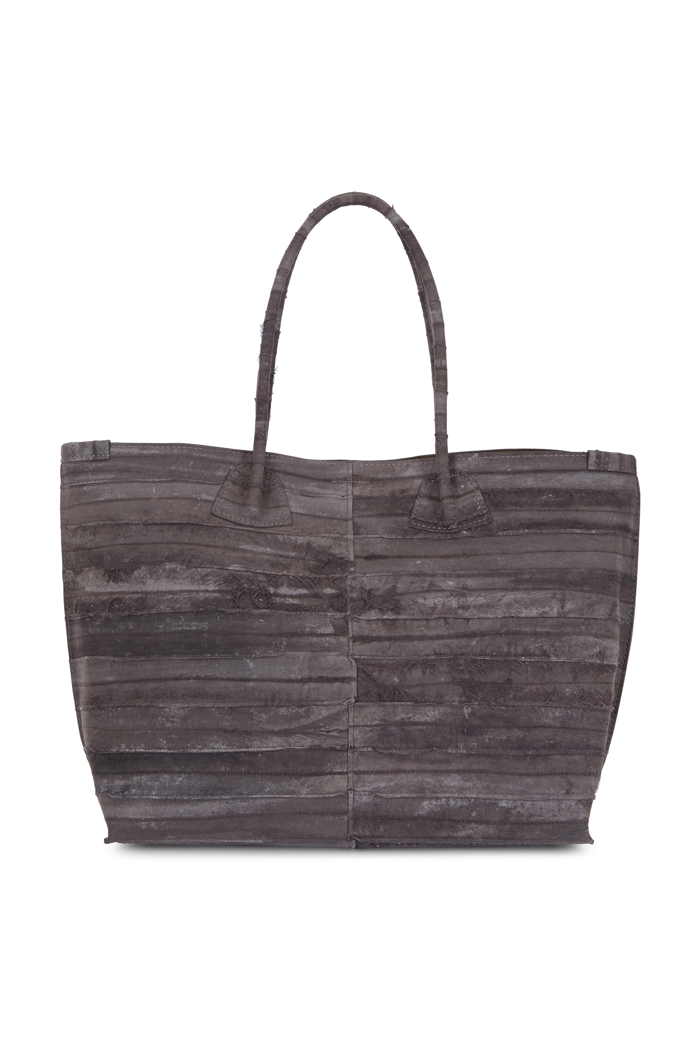 B May Bags - Anthracite Reverse Eel Large Market Tote