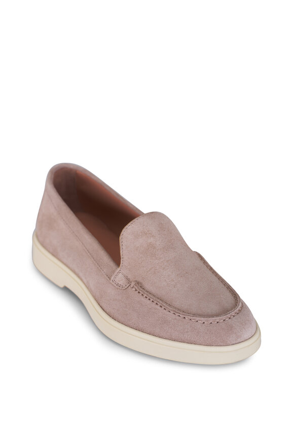 Santoni Yaltamoc Beige Suede Mocassin Loafer