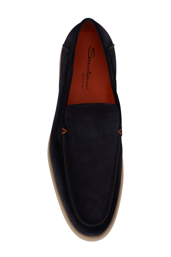 Santoni - Botanist Blue Suede Loafer