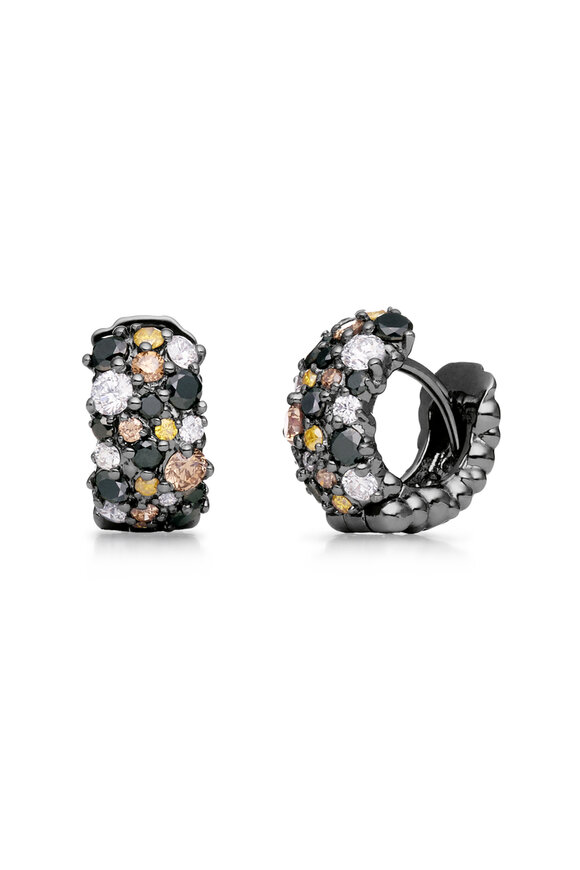Paul Morelli Black Diamond Huggie Earrings - view 2