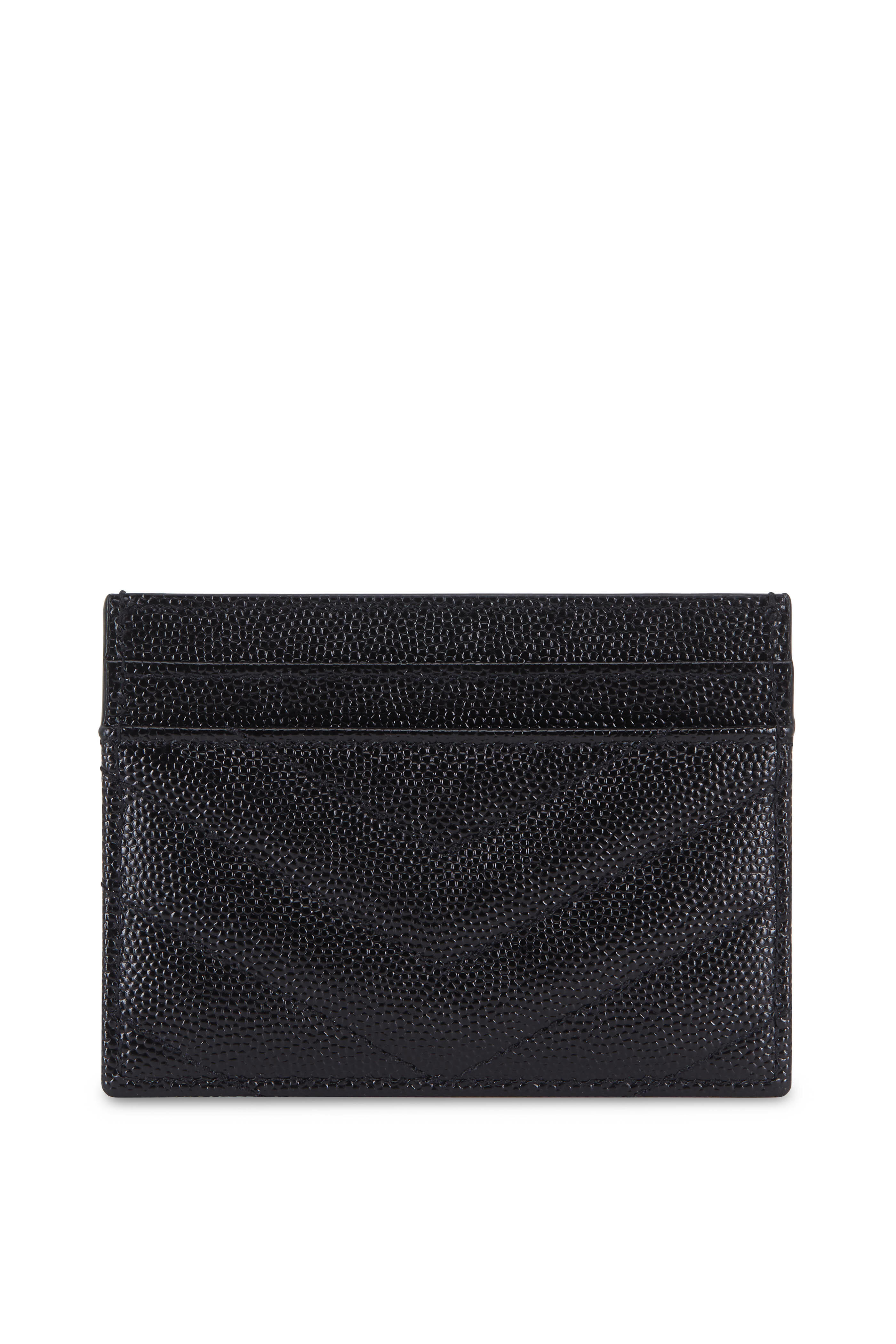 Saint Laurent Men's Tonal Embossed Leather Card Case