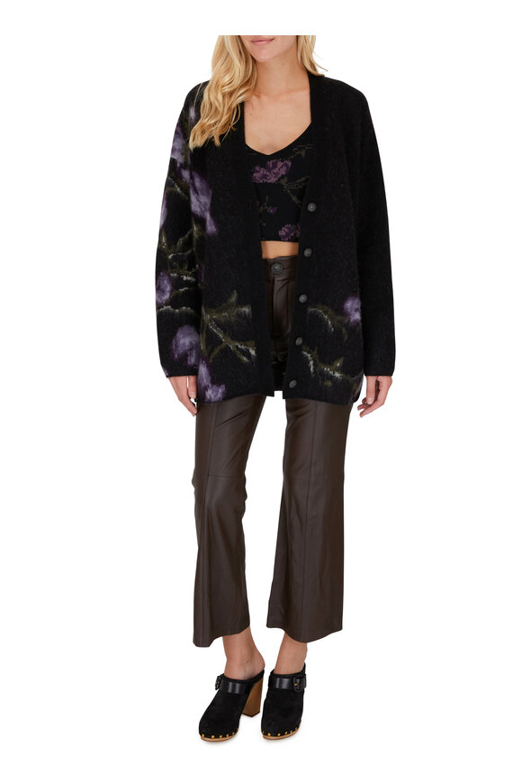 Vince - Black Orchid Jacquard Cardigan