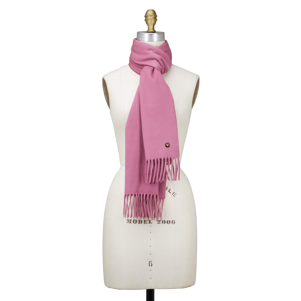 Loro Piana Sciarpa Grande Pink Double Faced Cashmere Scarf