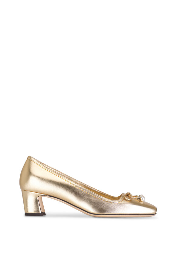 Jimmy Choo - Elme Gold Metallic Pump, 45mm 