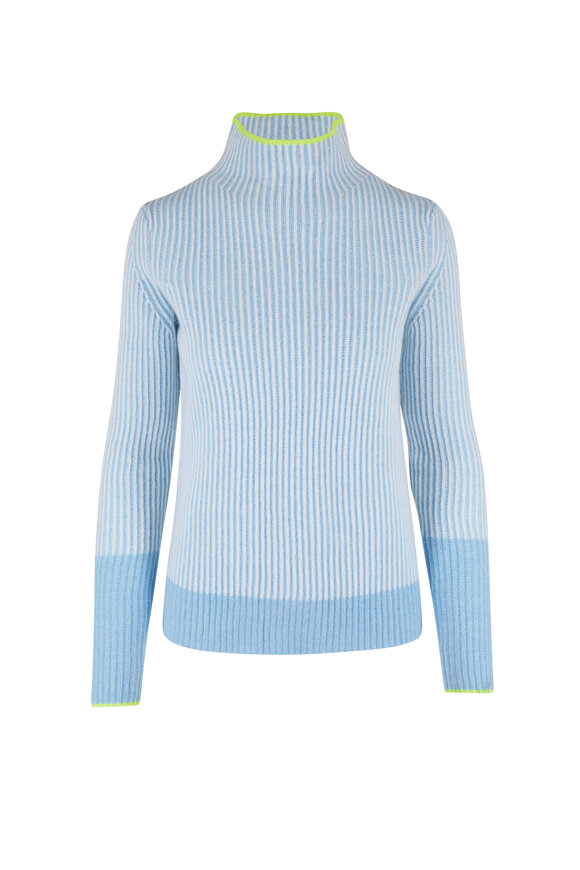 Kinross - Reef Cashmere Plaited Contrast Trim Sweater