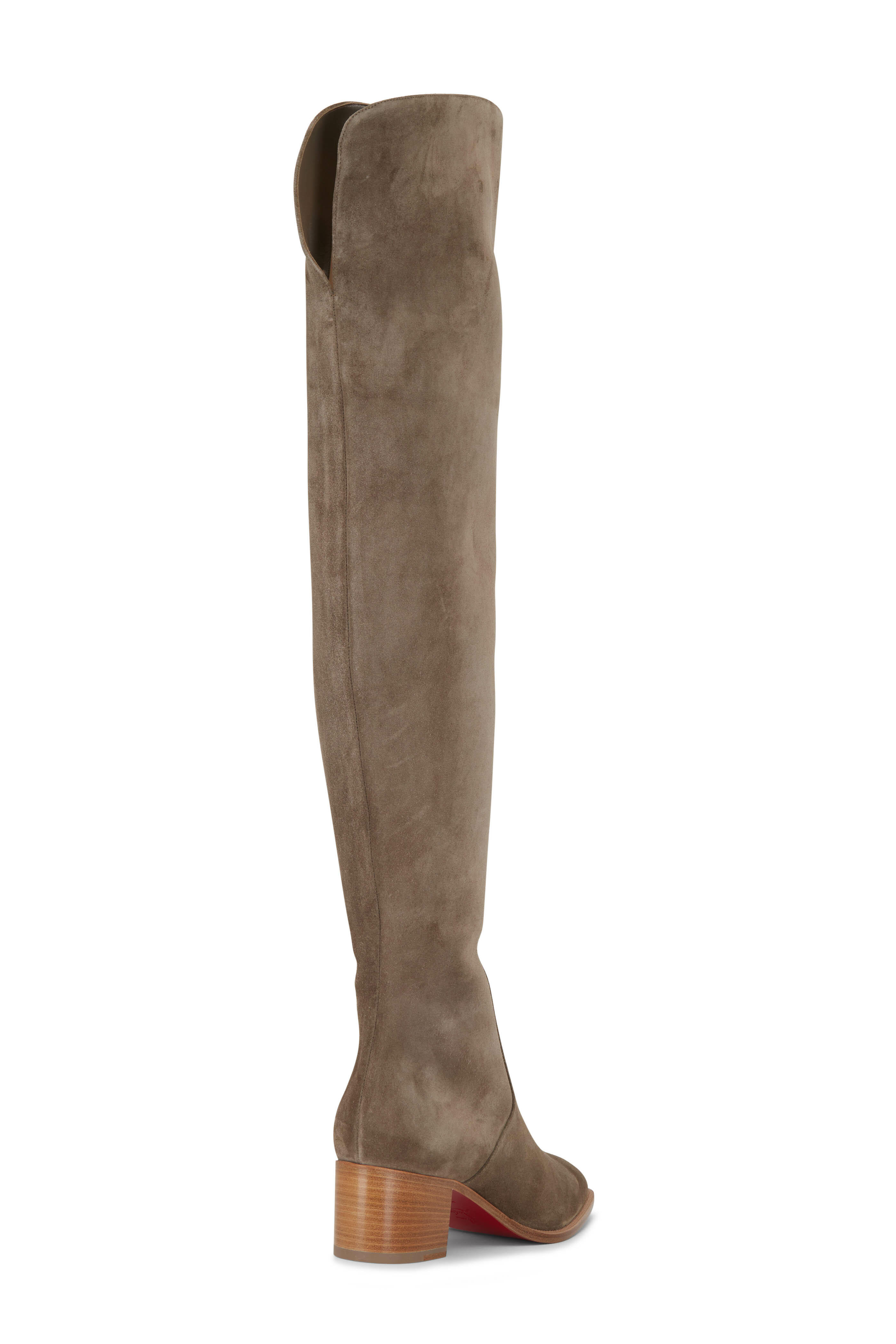 Christian Louboutin Gazellou Gray Taupe Suede OTK Boot 55mm