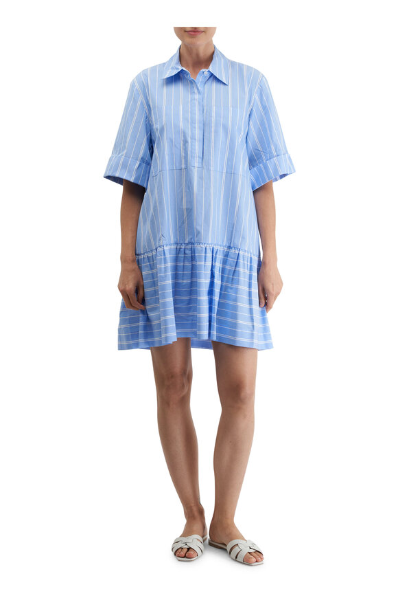 Jonathan Simkhai - Cris Blue & White Stripe Shirtdress