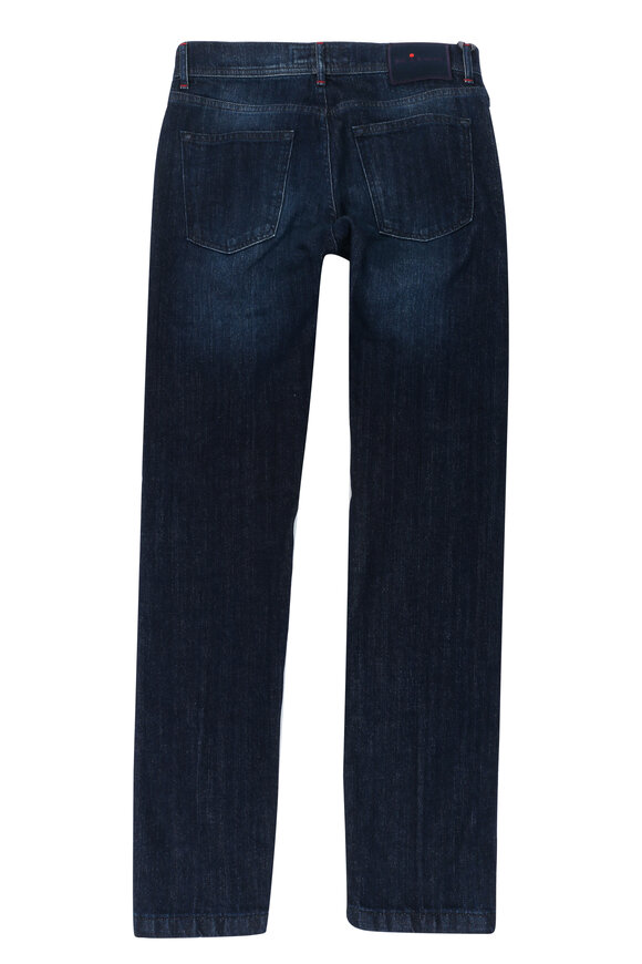 Kiton - Dark Denim Slim Fit Five Pocket Pant