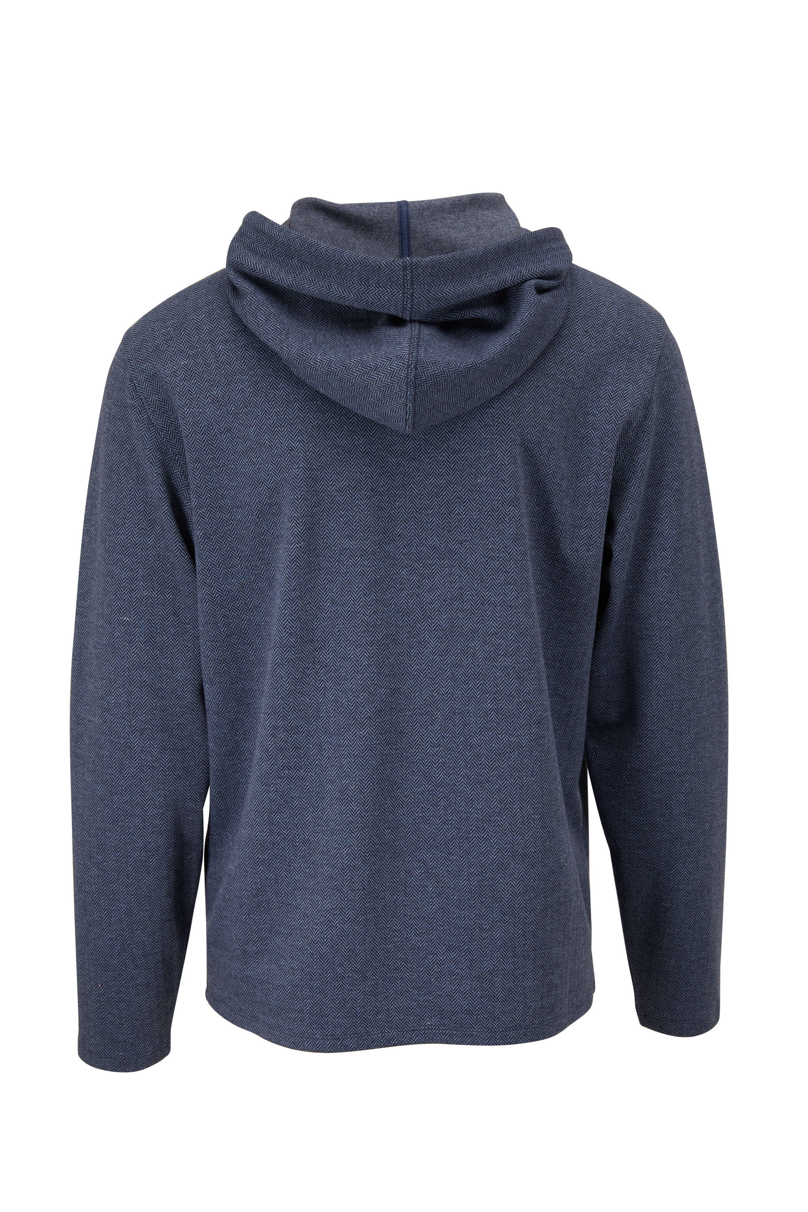 Vince - Coastal Herringbone Popover Hoodie