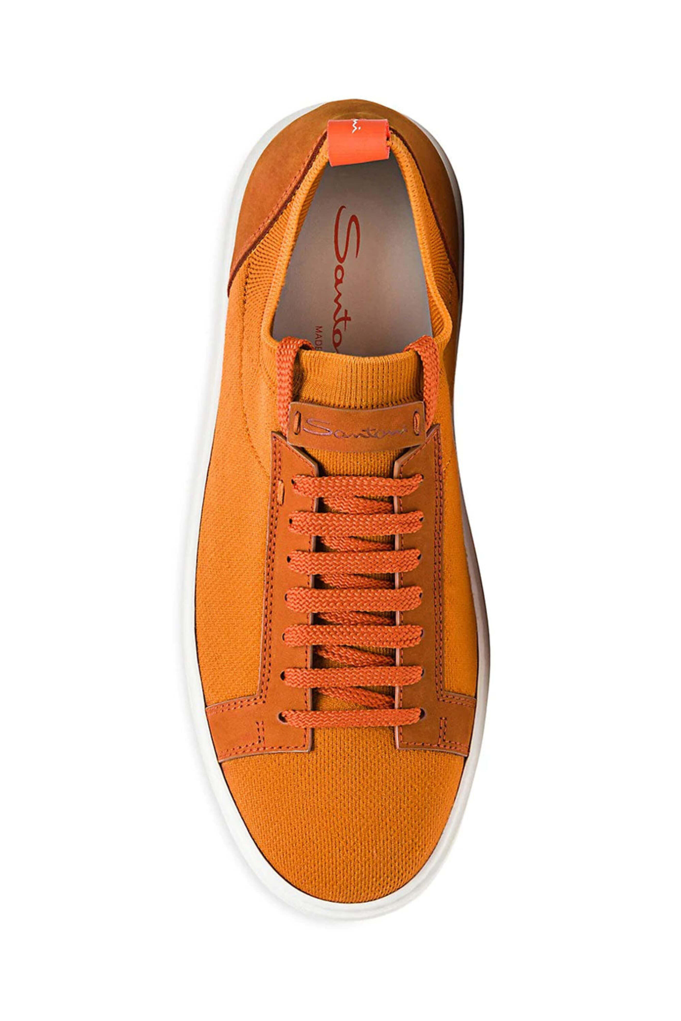 スニーカー SANTONI Men Sneakers Orange MBCD21995BARTSEY A92 Santoni - Orange Leather Sneaker | Mitchell Stores