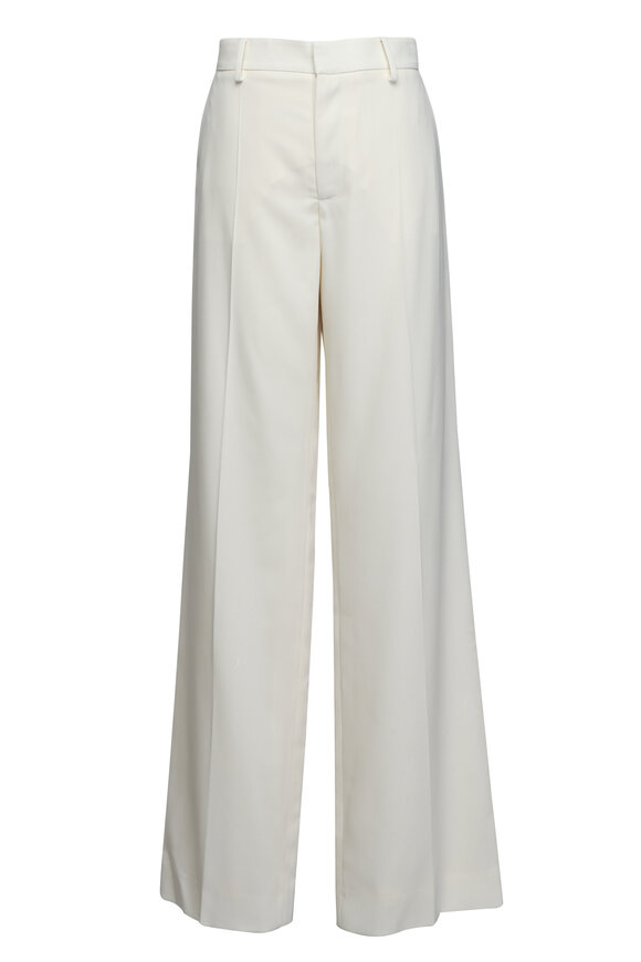 Ralph Lauren Corrine Cream Flat Front Wool Pant