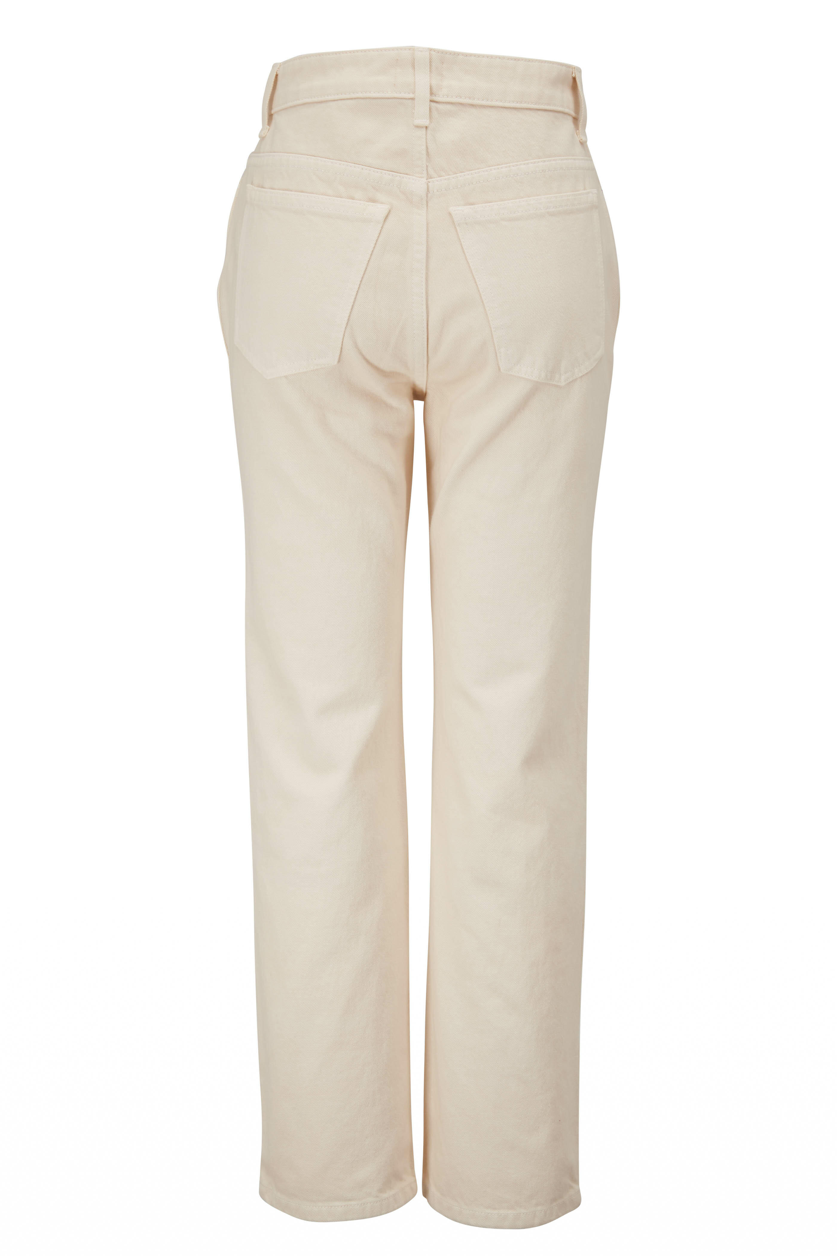 Khaite - Abigail Ivory High-Rise Straight Crop Jean