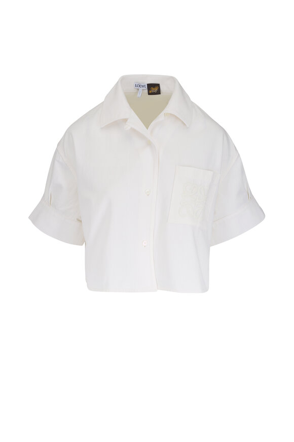 Loewe White Short-Sleeve Denim Shirt - view 1