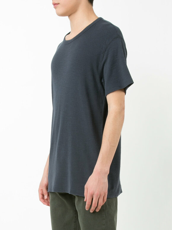 BLDWN - Navy Blue Textured Knit Crewneck T-Shirt