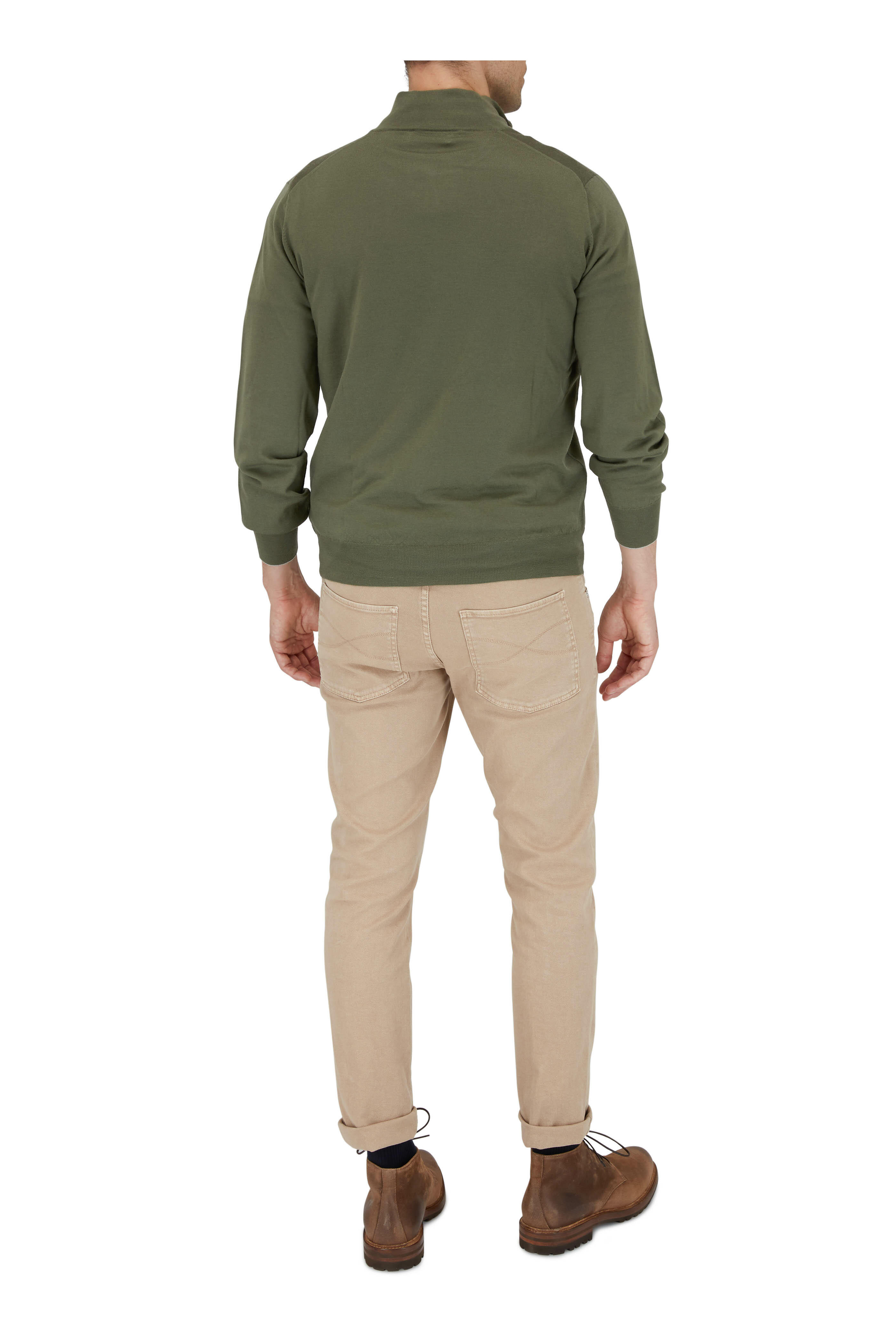 【関税＆送料込み】Brunello Cucinelli Green Jacket With Fix Brunello Cucinelli Olive Green Puffer Jacket - (BC1019231