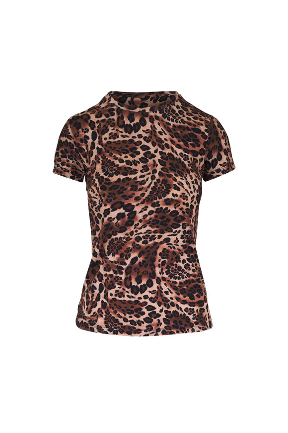 L'Agence Ressi Cinnamon Animal Print T-Shirt
