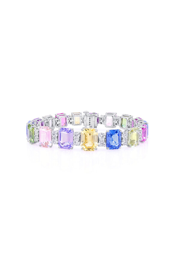 Oscar Heyman Multicolor Sapphire & Diamond Bracelet - view 1