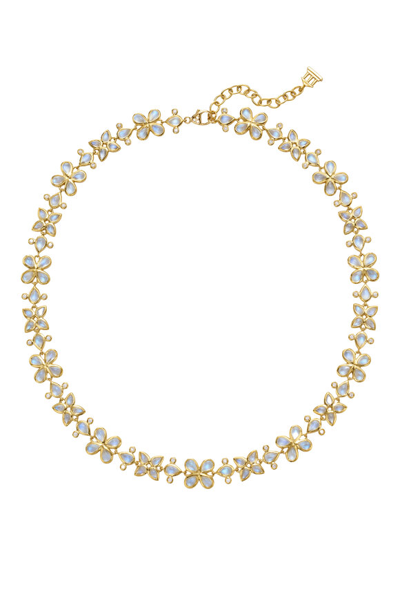 Temple St. Clair 18k Yellow Gold Blue Moon Flower Necklace - view 1