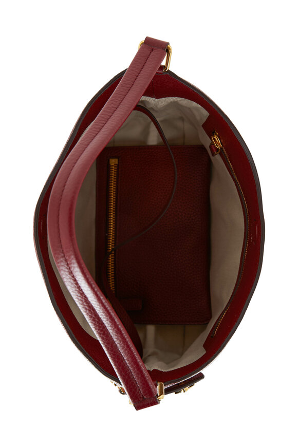 Tom Ford - Alix Garnet Grained Leather Small Hobo Bag