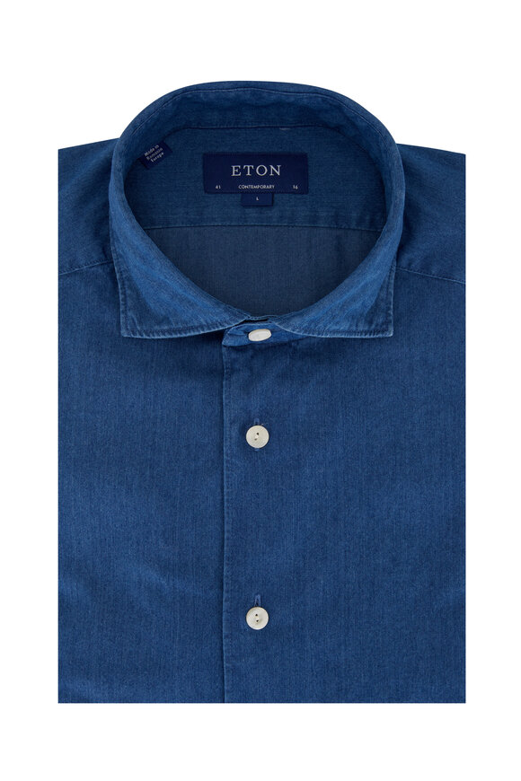 Eton - Dark Denim Cotton Dress Shirt