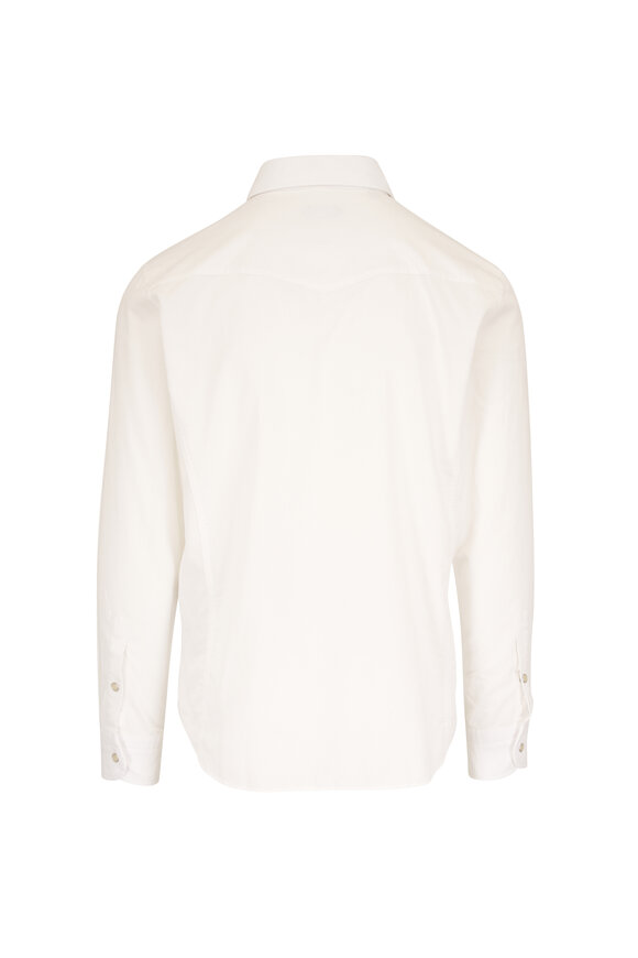 Tom Ford Sugar White Baby Corduroy Western Shirt - view 3