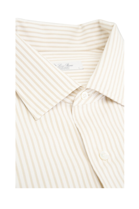 Loro Piana André Brown & White Stripe Sport Shirt - view 2