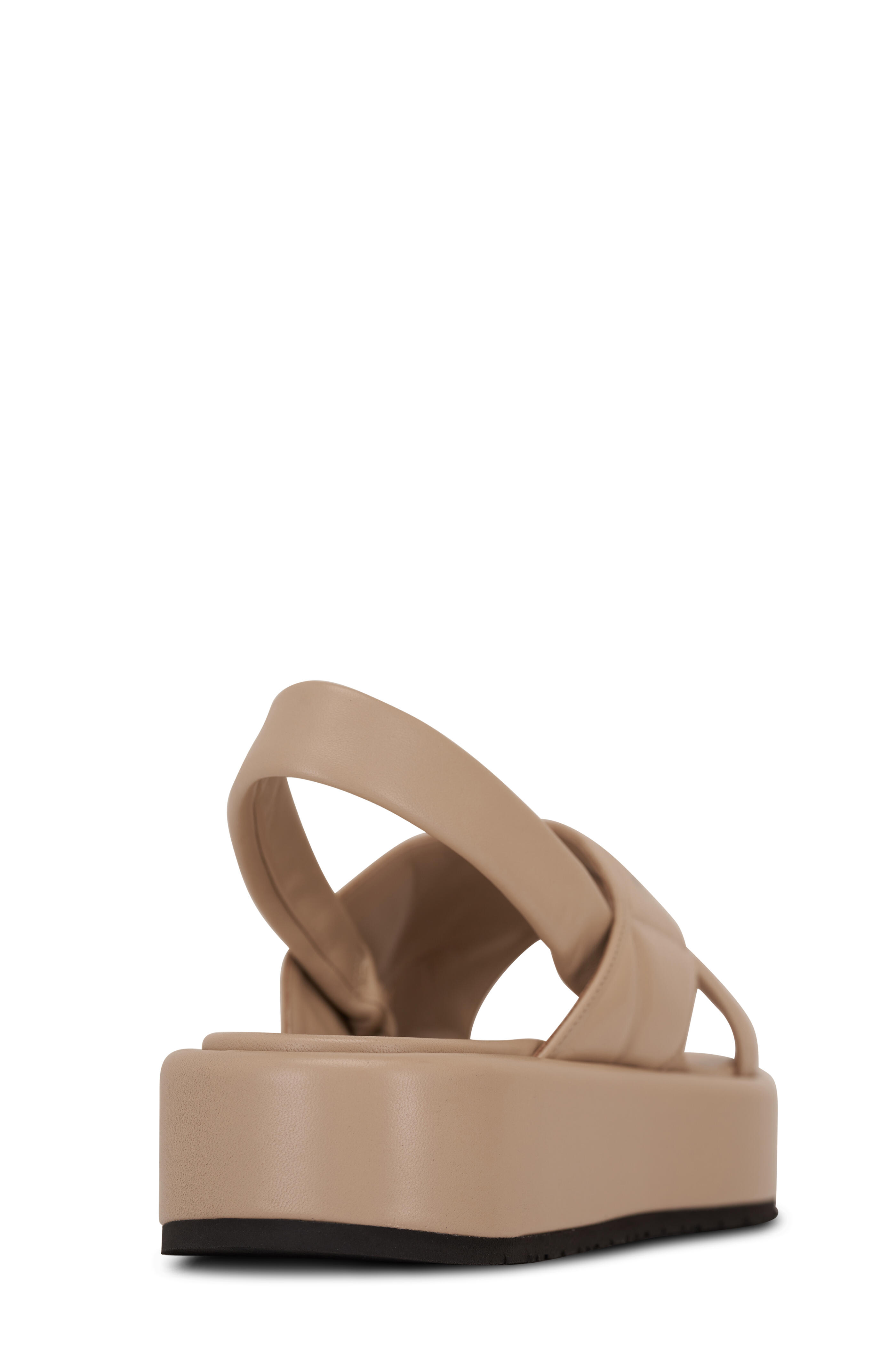 Prada - Deserto Leather Criss Cross Flatform Sandal