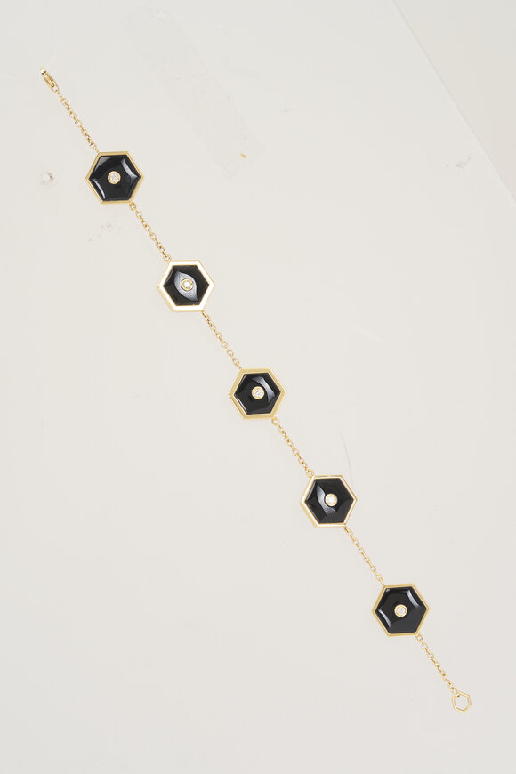 Miseno 18k Yellow Gold Diamond & Onyx Sommersa Earring