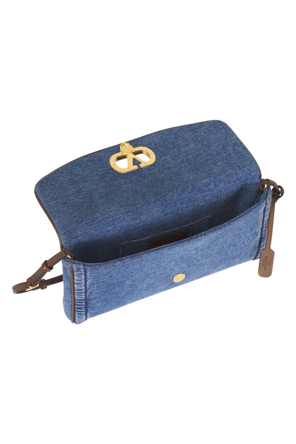 Valentino Garavani Small Devain Denim Shoulder Bag - view 6