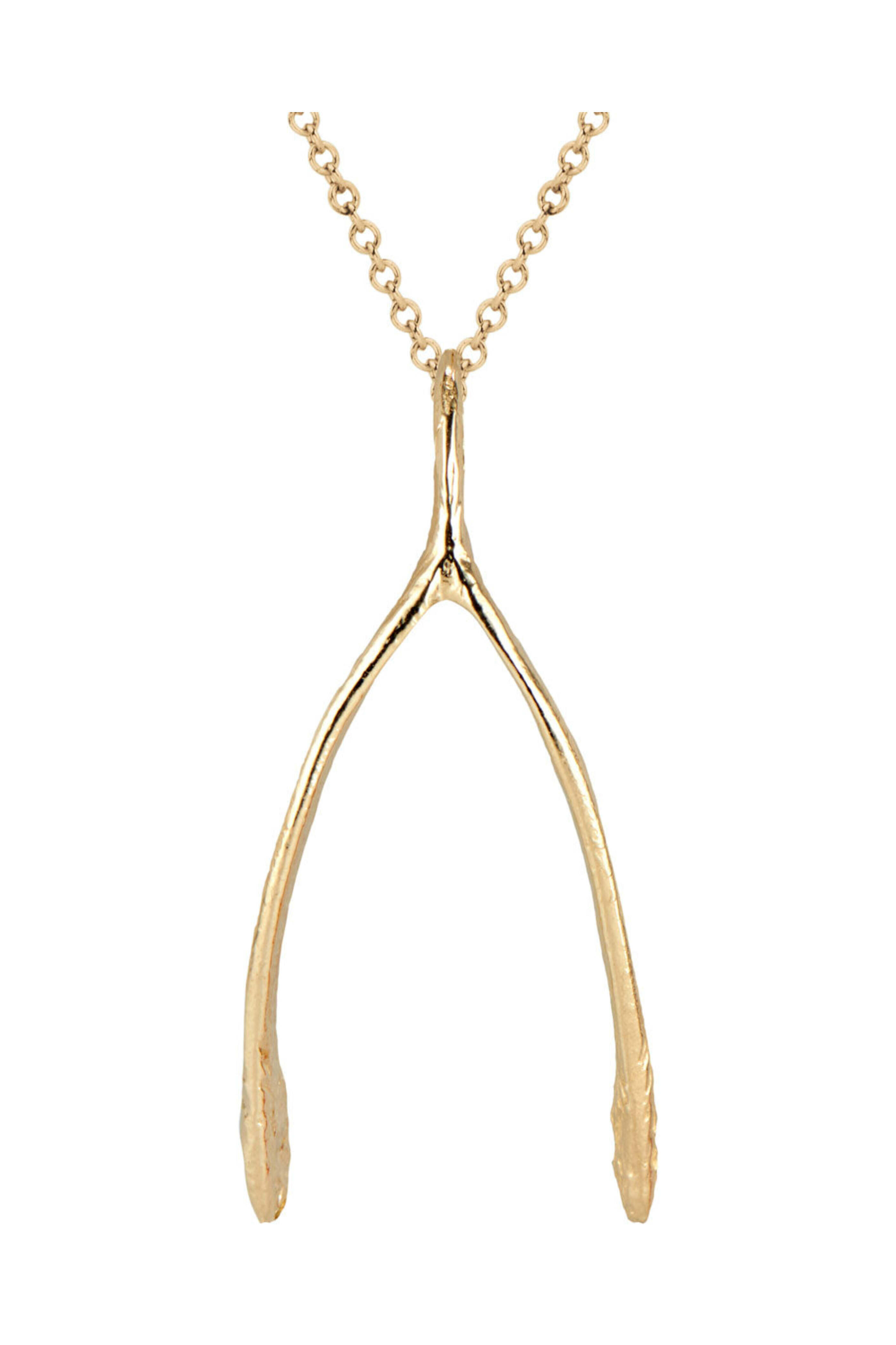Dru - Yellow Gold Wishbone Pendant