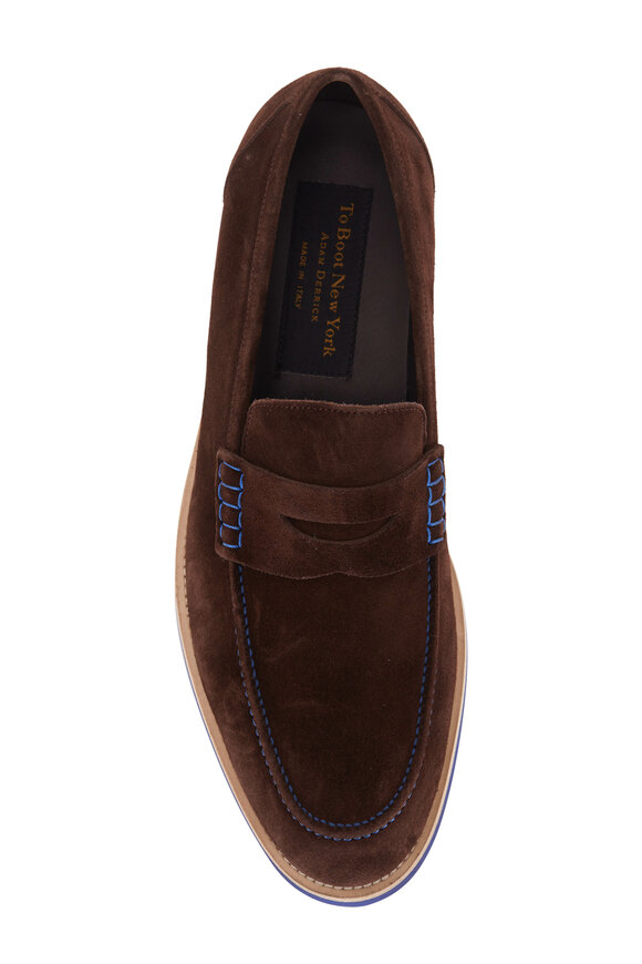 To Boot New York - Gaspar Dark Brown Suede Penny Loafer