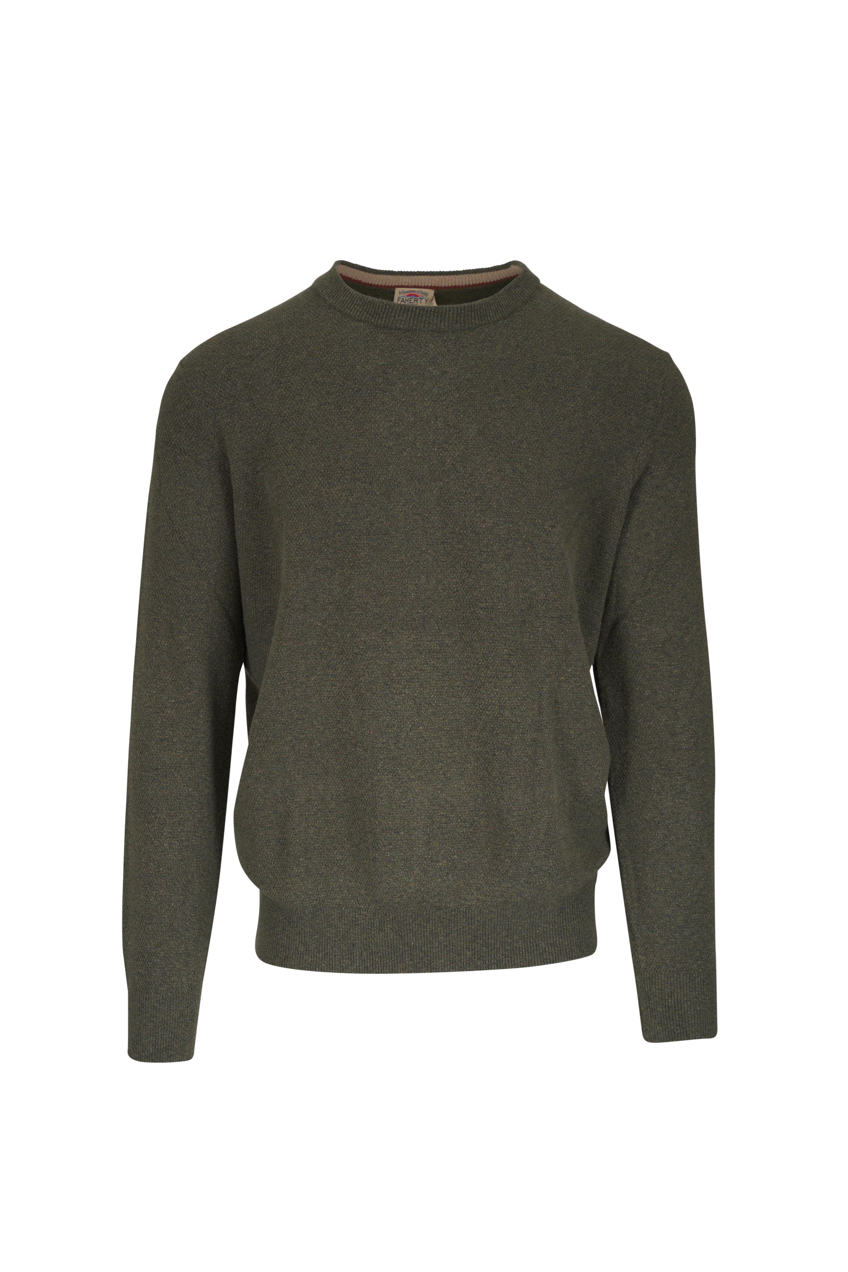 Faherty Brand - Jackson Olive Heather Crewneck Sweater