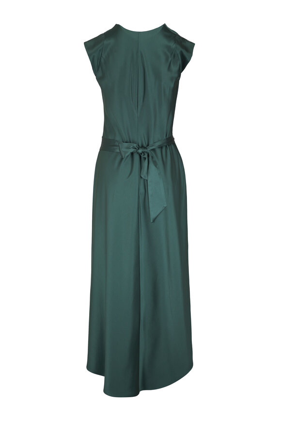 Peter Cohen Signs Forest Green Heavy Satin Dress - view 3