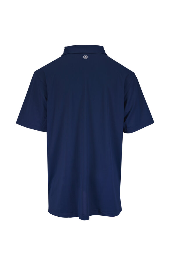 Peter Millar Crown Sport Navy Solid Performance Mesh Polo - view 6