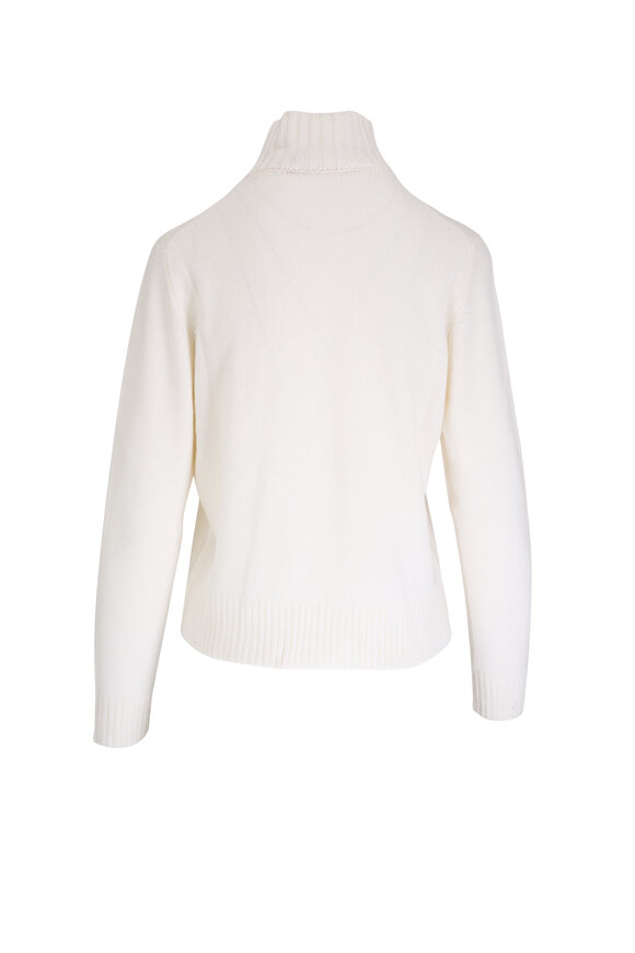 Maurizio Baldassari - White Split Neck Cashmere Sweater