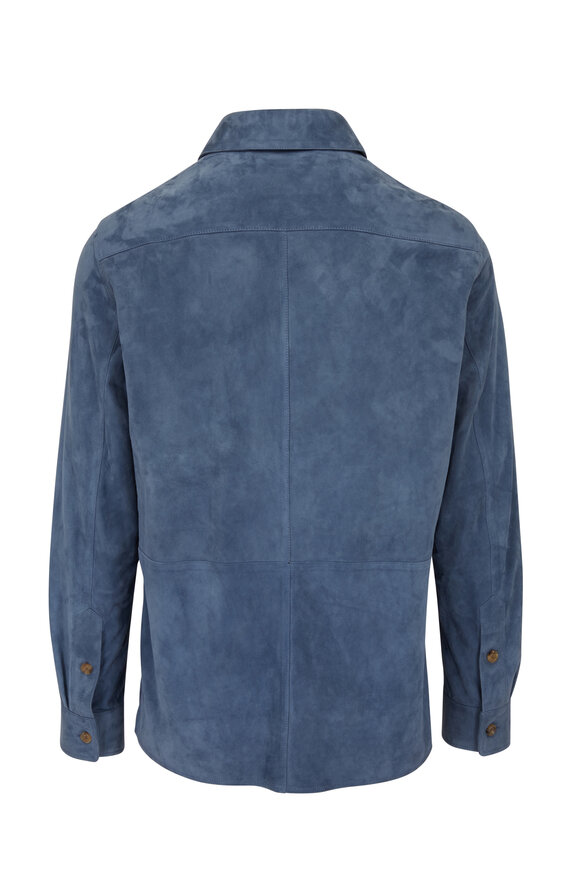 Ralph Lauren Purple Label - Blue Suede Shirt Jacket 