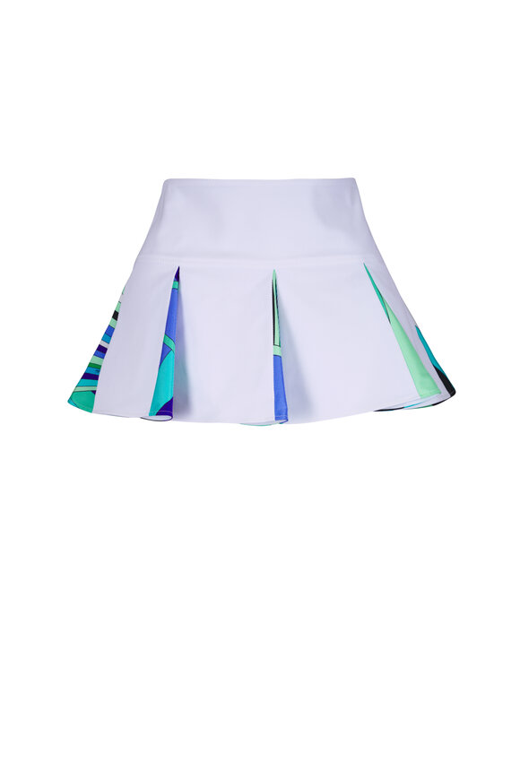 Valentino - Black & Green Lily Of The Valley Pleated Skirt