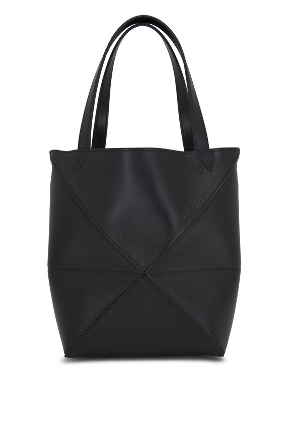 Loewe - Mini Puzzle Fold Black Leather Tote