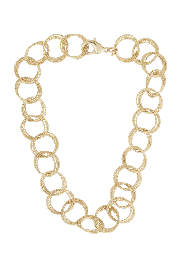 Cristina V. Etched Circle Chain Necklace - view 1