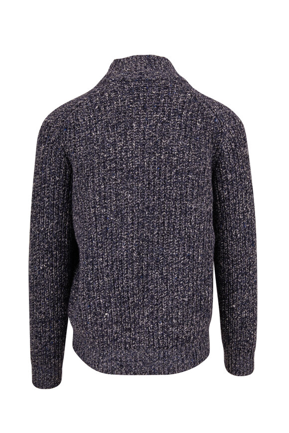 Brunello Cucinelli - Navy Blue Wool & Cashmere Chunky Knit Sweater