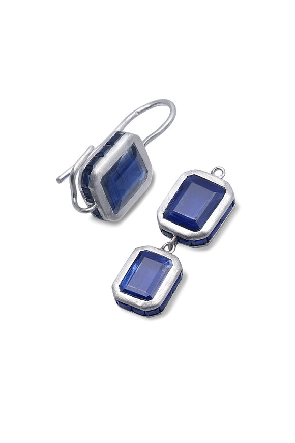 Nam Cho - Bezel Triple Drop Sapphire Earrings